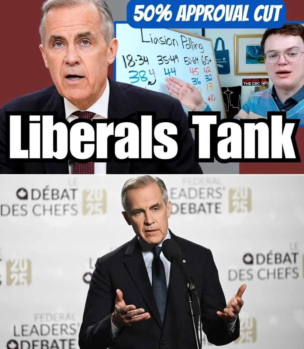 💥 CARNEY IN FREEFALL: Liberal Support COLLAPSES as Conservatives Close In 📉🗳️🔥 Approval CRASHES 50%, Youth FLEE Liberals, Snap Election RISK GROWS  New polling shows Mark Carney’s grip on power slipping fast. Liberal approval has plunged, Conservatives now trail by just one point, and voters aged 35–49 are breaking hard against the government. Insiders warn the damage may already be done — and if trends hold, a 2026 snap election could end Carney’s leadership sooner than anyone expected…