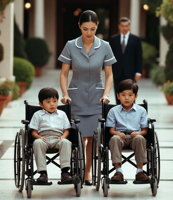 Billionaire Arrived Unannounced And Saw The Maid With His Paralyzed Twins. What He Saw Shocked Him